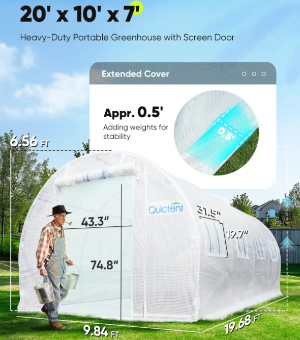 Quictent Greenhouse size
